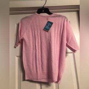 Short sleeve pink knitted pullover-size 36